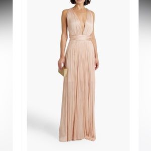 MARIA LUCIA HOHAN Rayana crochet-knit silk gown - Size 38 FR - Pacific Blue